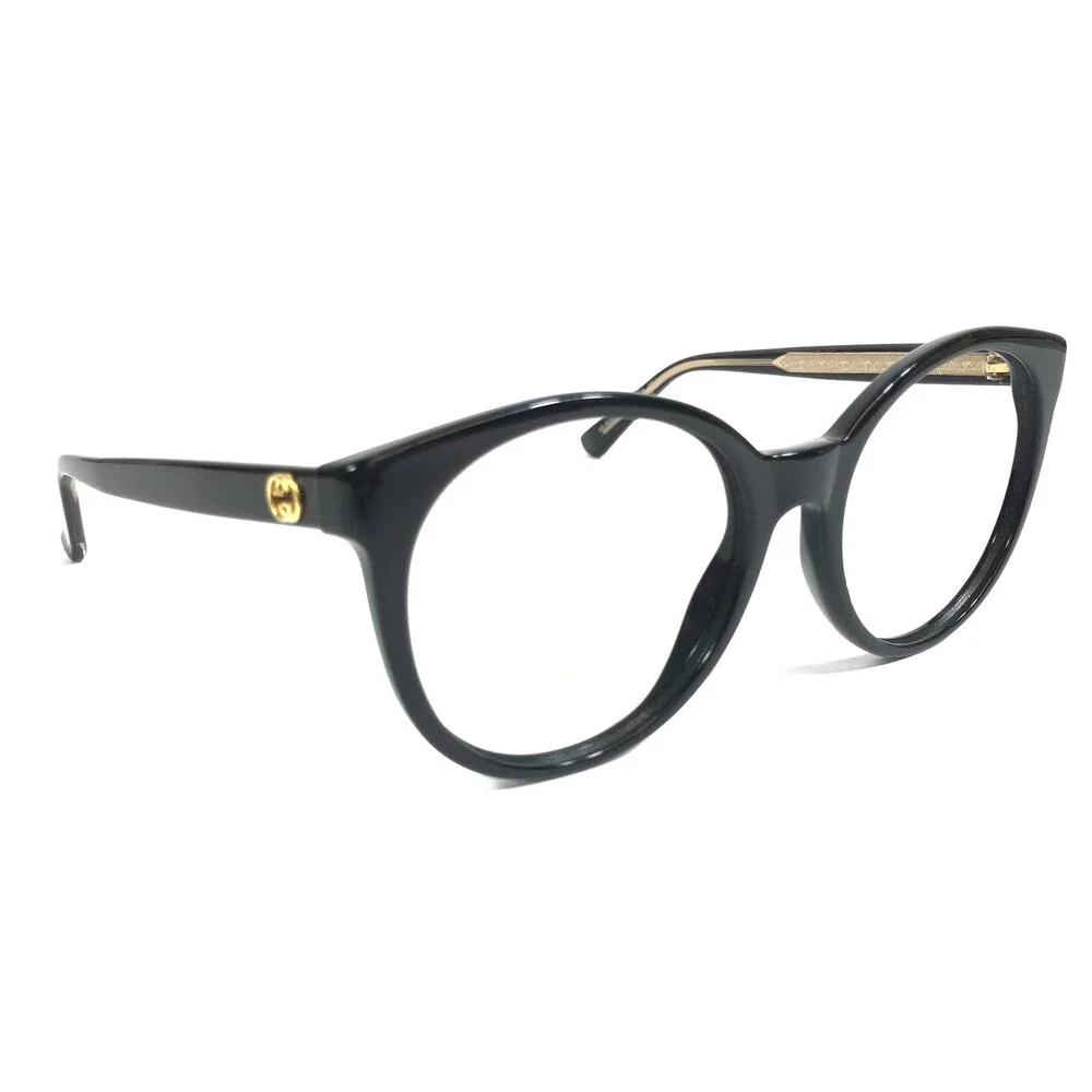 Gucci Eyeglasses Frames GG3820/S Y6C9O Black Gold Round Full Rim 54-19-140